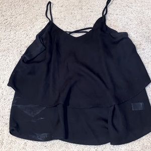 BLACK POLYESTER TANK TOP